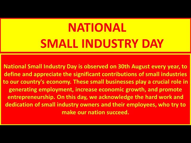 National Small Industry Day